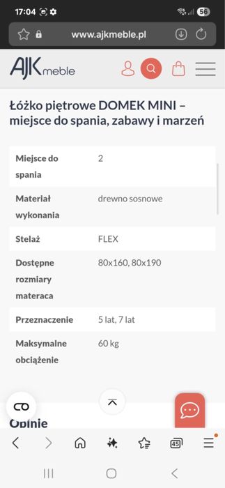 Łóżko piętrowe domek