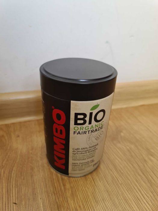 Pusta metalowa puszka po kawie Kimbo  Bio
