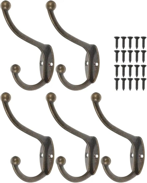 Zestaw 10 wieszaków na ubrania ręczniki vintage 9x7cm x 2cm