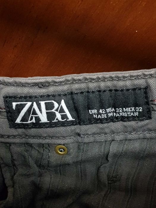 Calças homem chino slim fit cinzento Zara