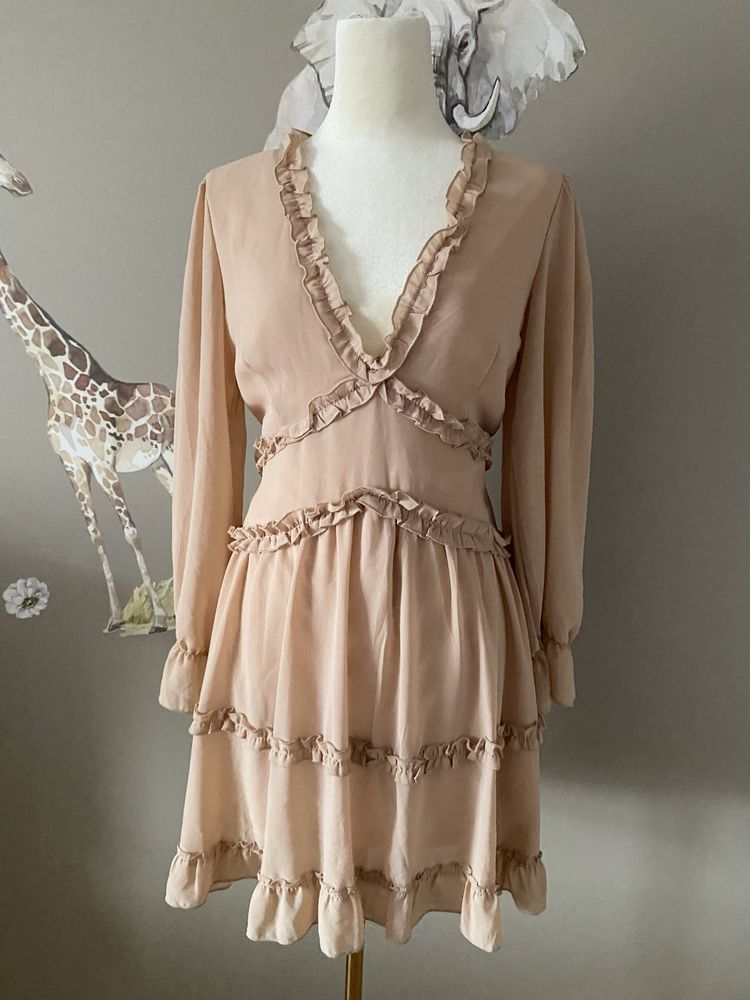 Romantyczna okazjonalna zwiewna sukienka boho vintage M/L