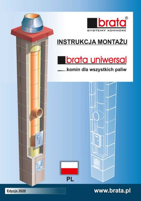 Komin systemowy BRATA, komin ceramiczny fi 180, 6m
