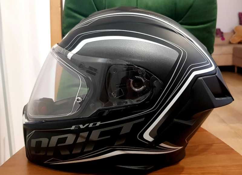 Kask motocyklowy S 55-56 Caberg Drift eco integra czarno biały pinlock