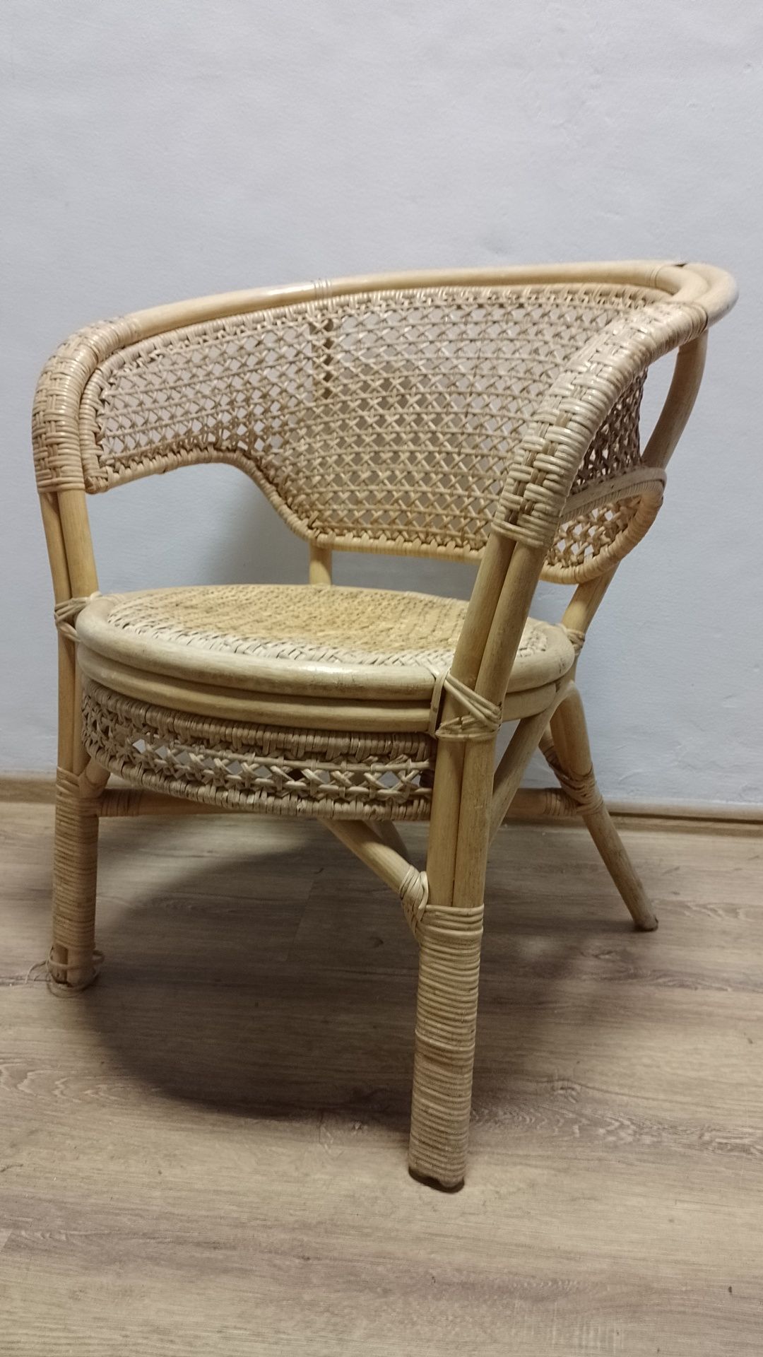 Fotel rattan bambus boho