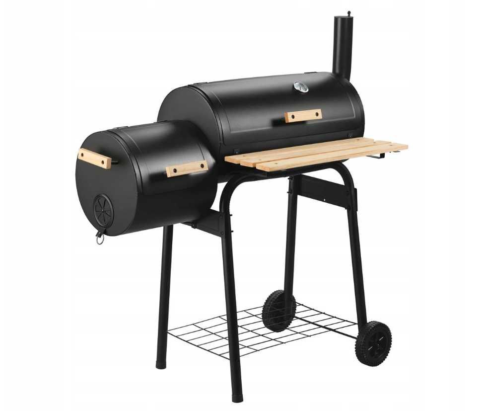 GRILLMEISTER Grill węglowy z wędzarnią termometr pokrywa półka ruszt