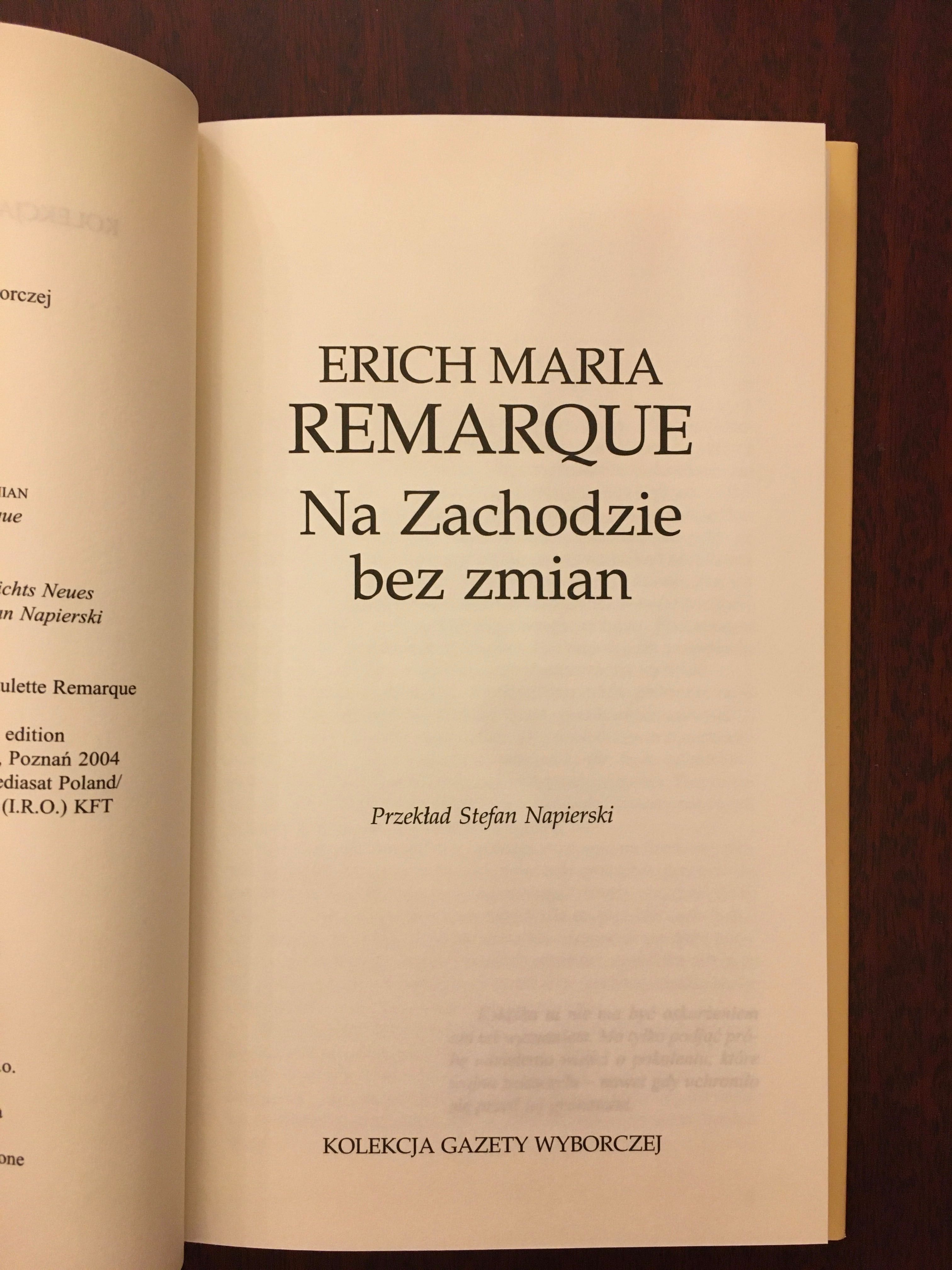 Erich Maria Remarque „Na Zachodzie bez zmian”