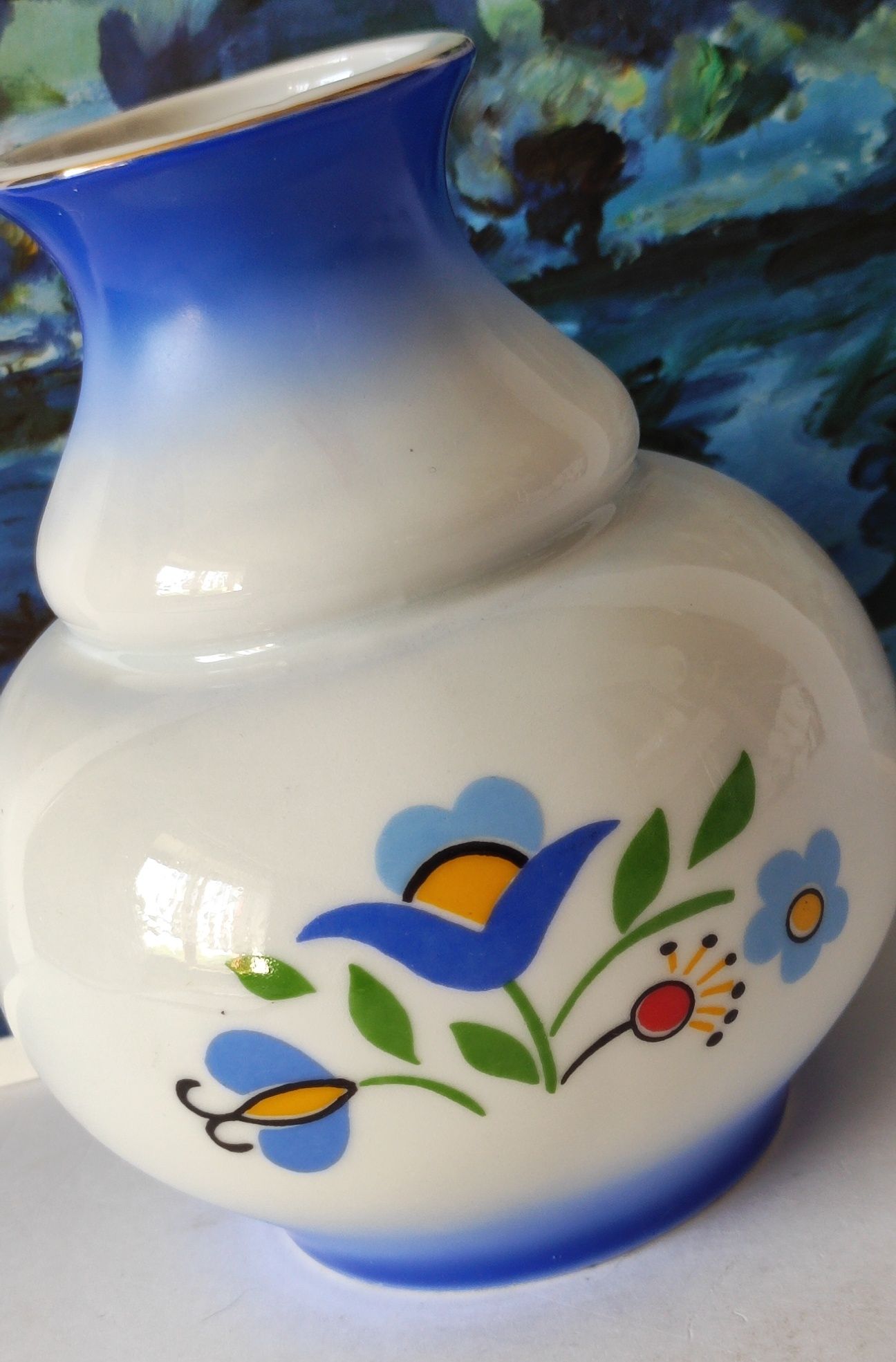 Piękna stara porcelana wazon Lubiana