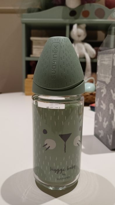 Butelka szklana 240ml | s | Kotek miętowy | Suavinex Hygge Baby