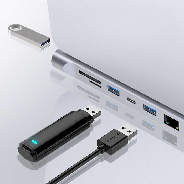 USB Type-C Hub 11 в 1 підставка HDMI HDTV SD TF RJ45 VGA AUX кардрідер