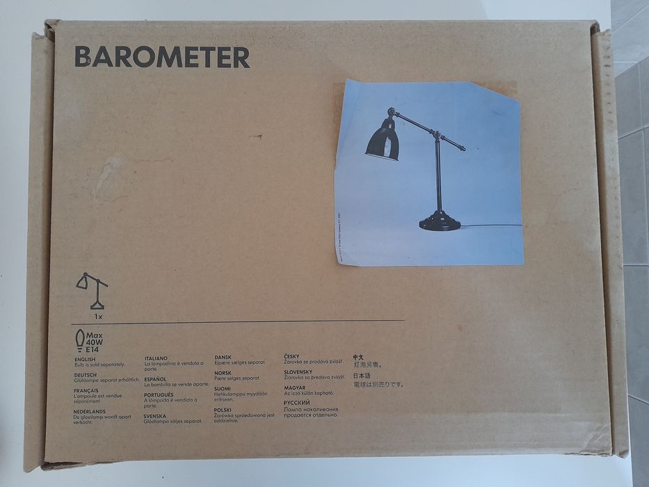 Candeeiro de secretária BAROMETER IKEA preto mate