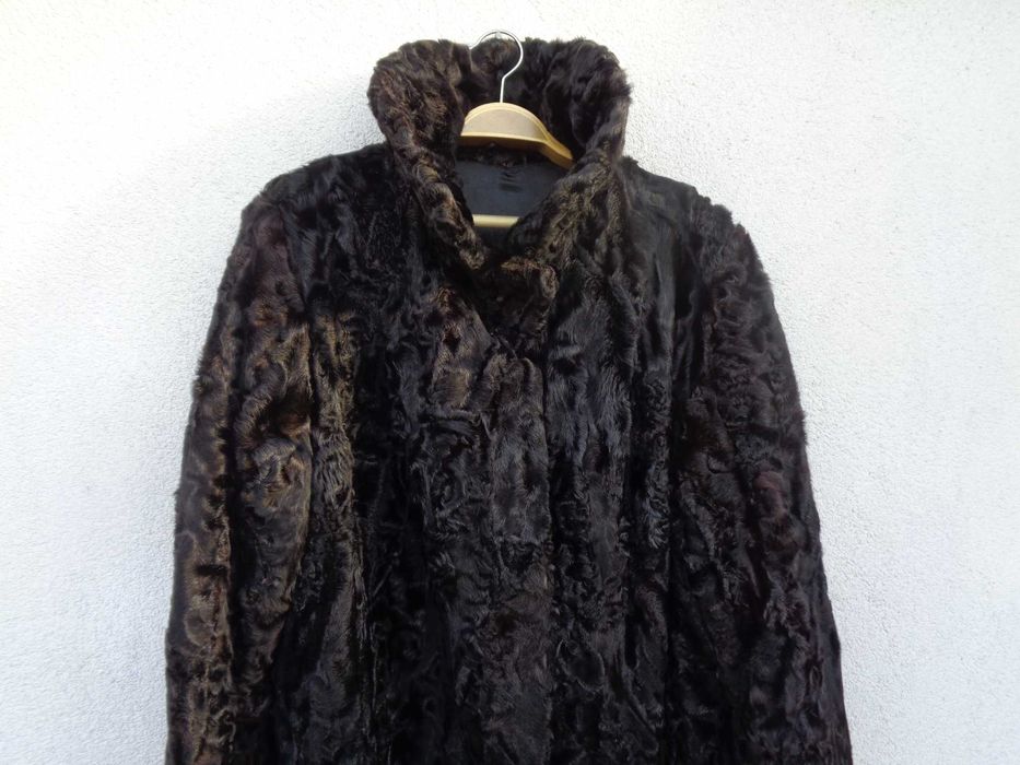 Futro karakułowe - czarne - rozmiar XL 42-44 - prawdziwy karakuł