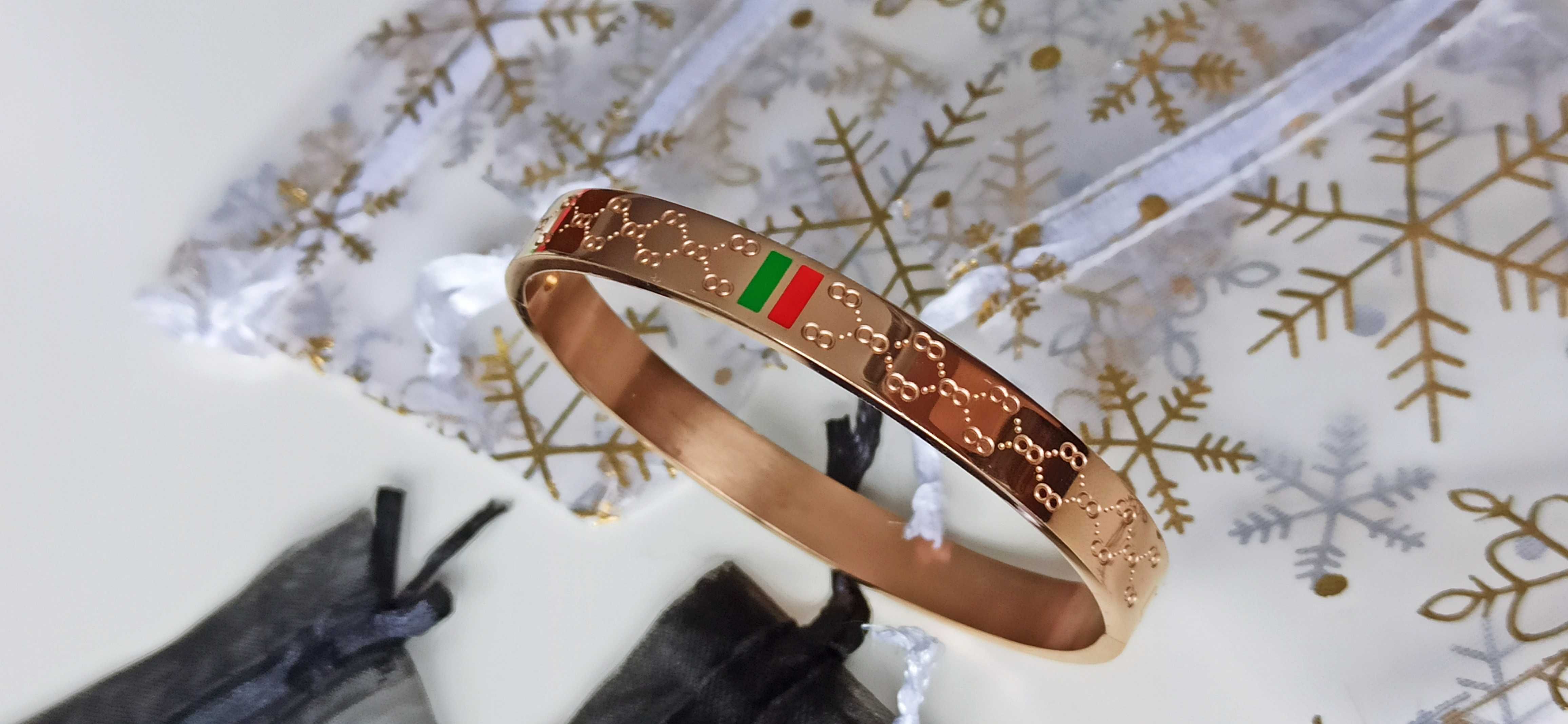 PREZENT Bransoletka damska sztywna NA SYLWESTRA rose gold