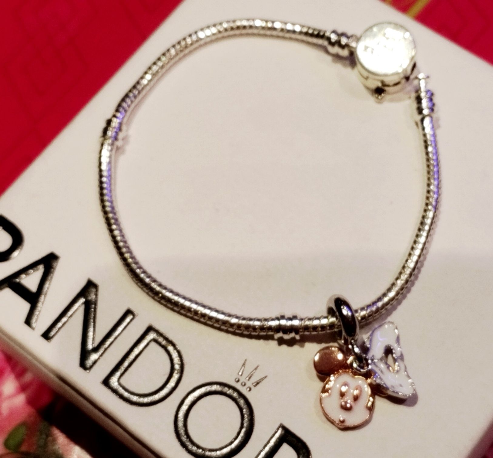 Myszka Miki charms złoty do bransoletki Pandora Nowy