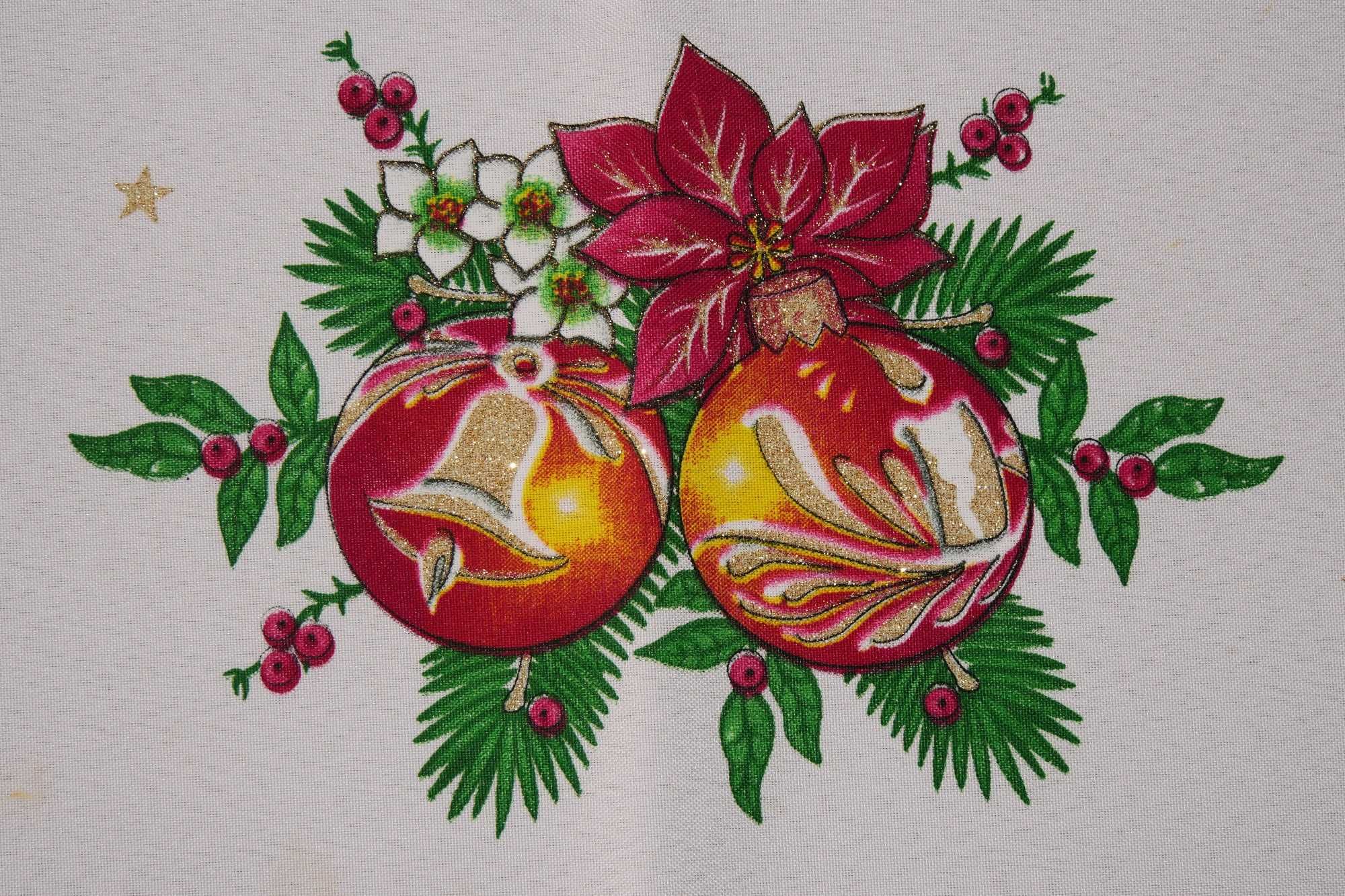 Nowy komplet 6x serweta rozeta stroik święta brokat Boże Narodzenie
