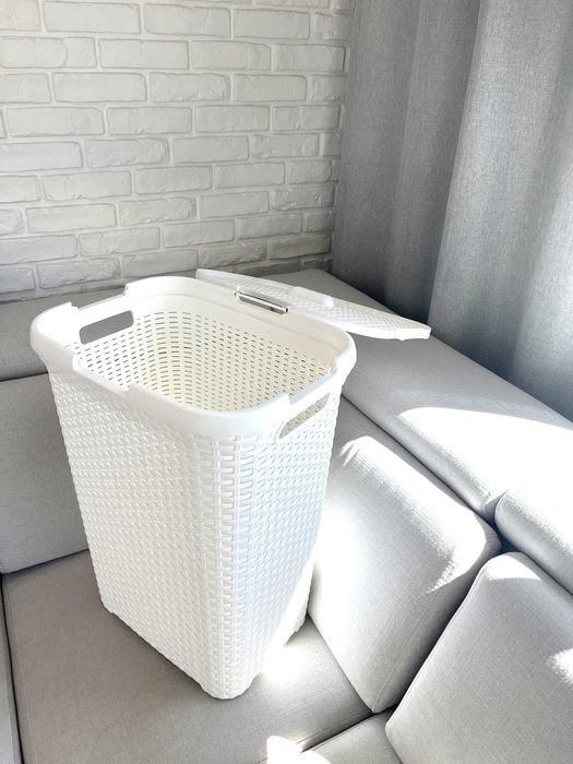 Kosz na pranie Curver 60L Rattan biały