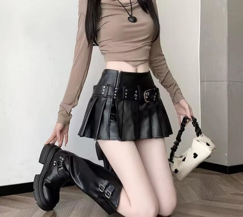 юбка у2к кожаная