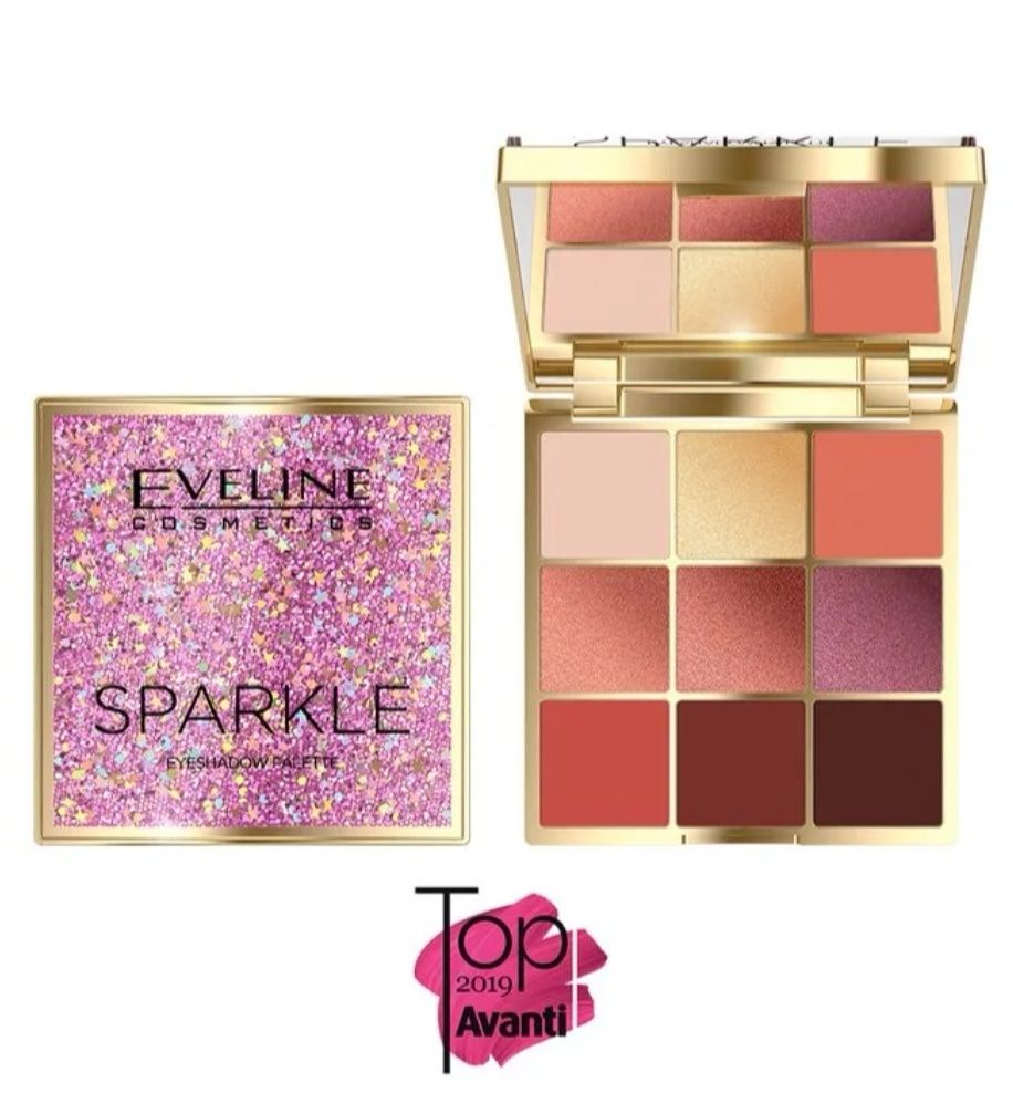 EVELINE Nowa paleta 9 napigmentowanych cieni do powiek SPARKLE cienie