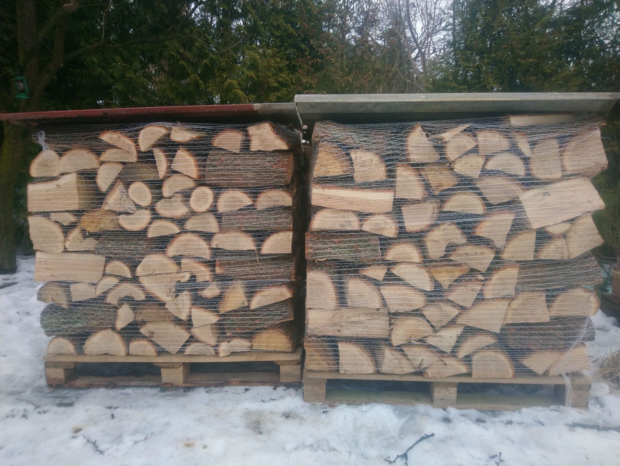 Drewno DĄB - kominkowe, drzewo opalowe, 1m3 na palecie - transport hds