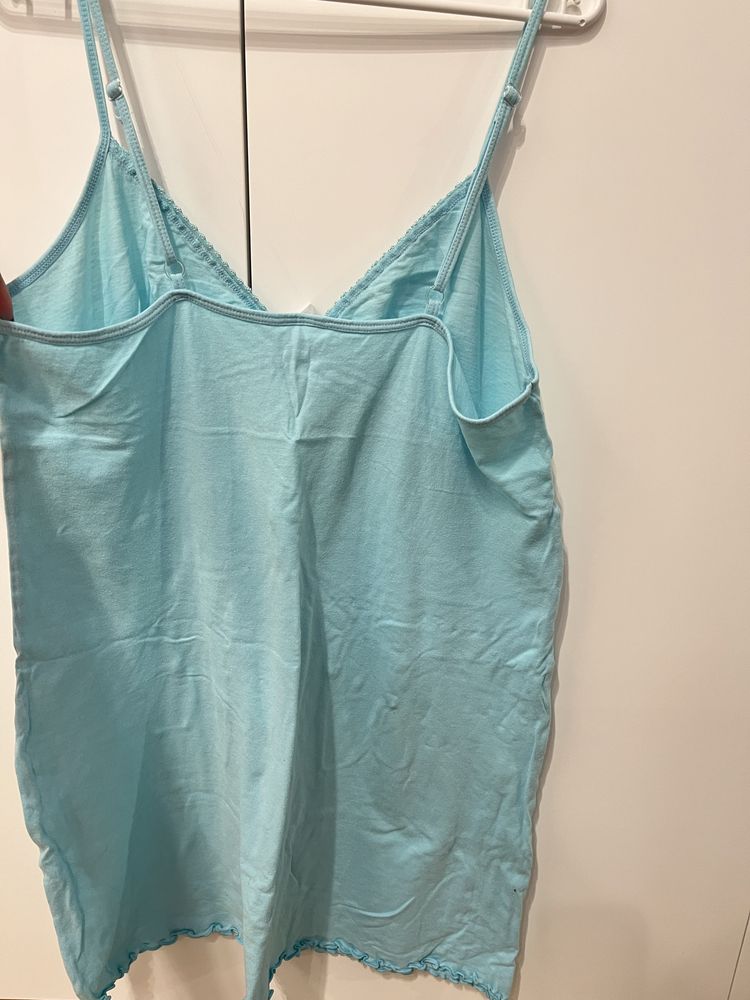 Niebieska koszulka nocna na ramiączka L/XL