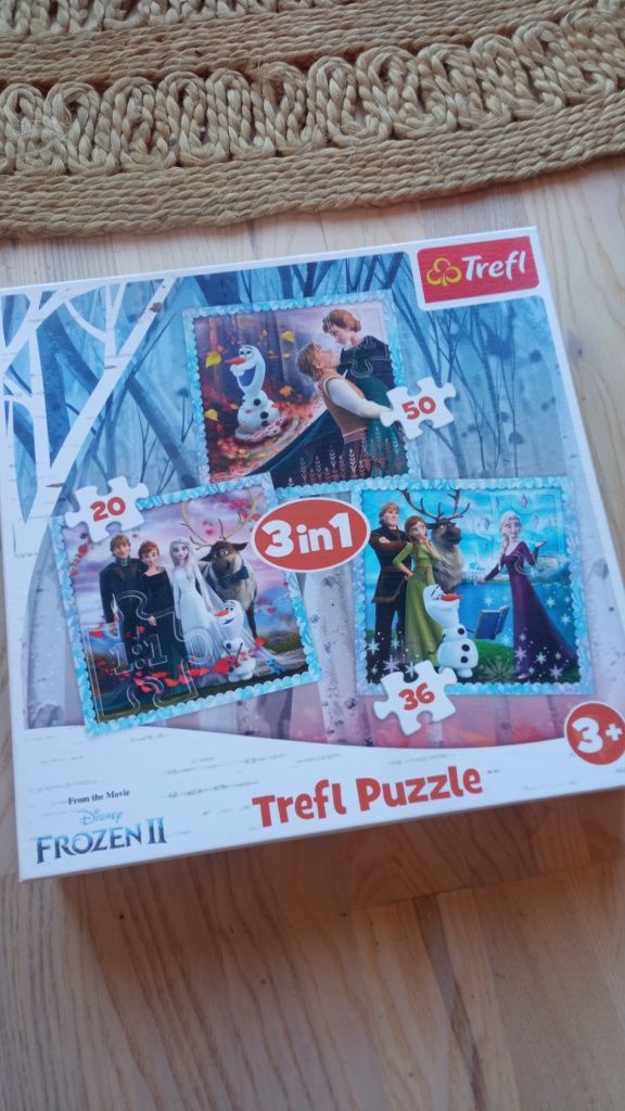 Puzzle układanka Frozen II 2 kraina lodu 3w1 Disney Anna Elsa Kristoff
