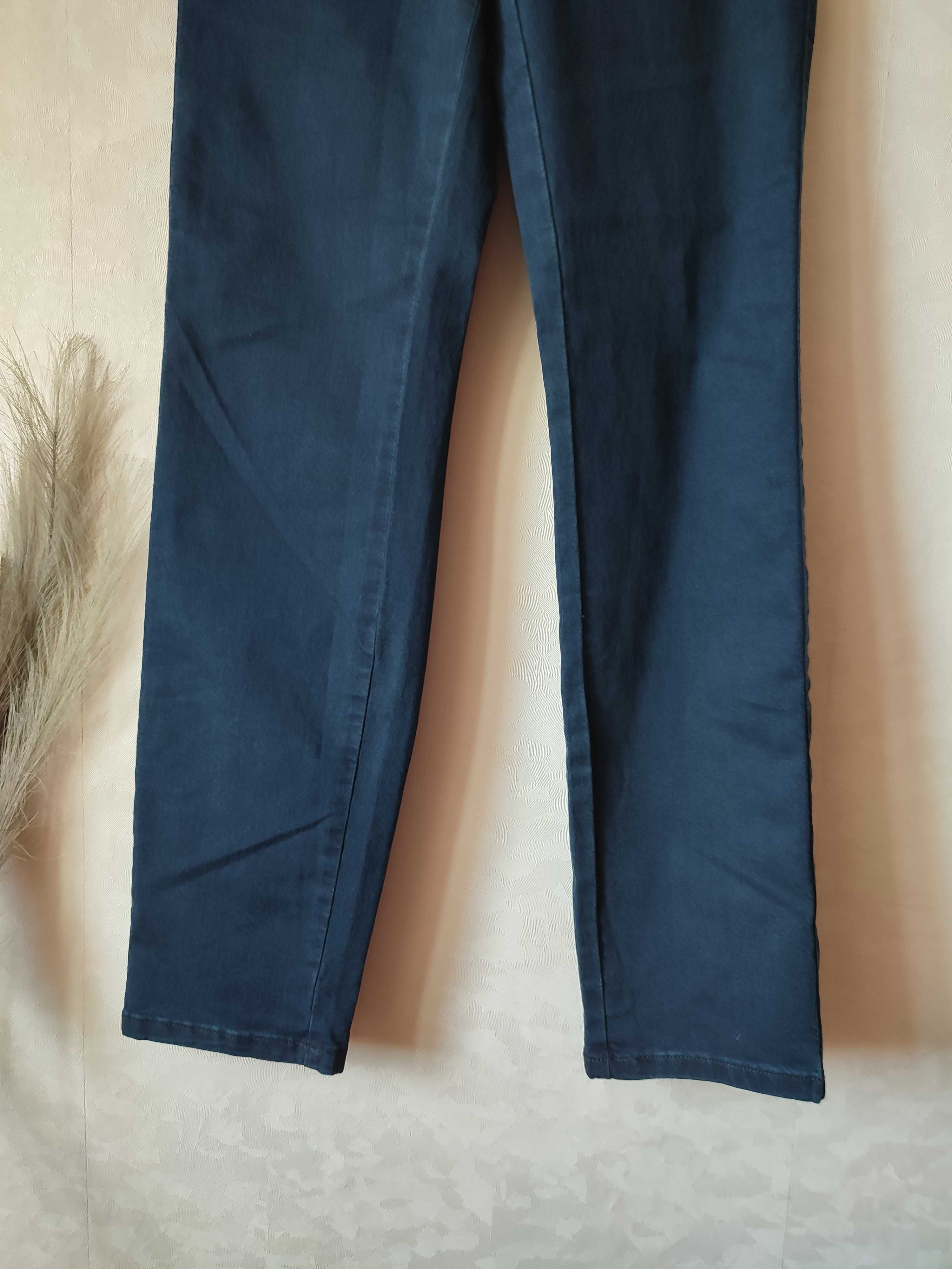 Spodnie jeansowe Kaffe S niebieskie z bawełny długie