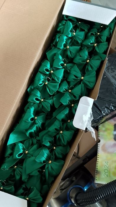 Kokardki na butelkę weselna