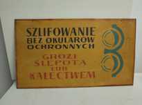 Tablica informacyjna BHP prl oryginał blaszana
