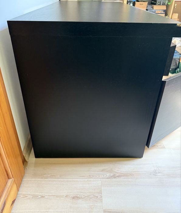 Biurko Ikea Malm czarnobrąz 140x65