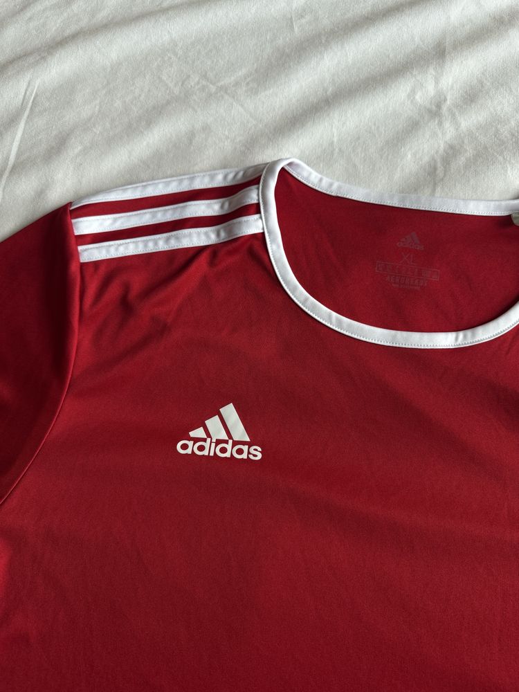Czerwona koszulka sportowa casualowa męska Adidas Aeroready XXL