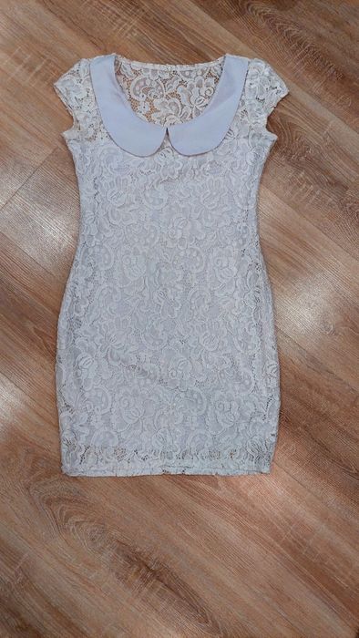 Платье молочного цвета гипюр размер L