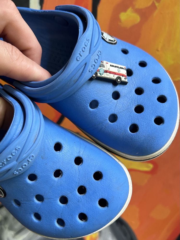 Crocs шлёпанцы сандали C 10/11 27-28 размер детские синие оригинал