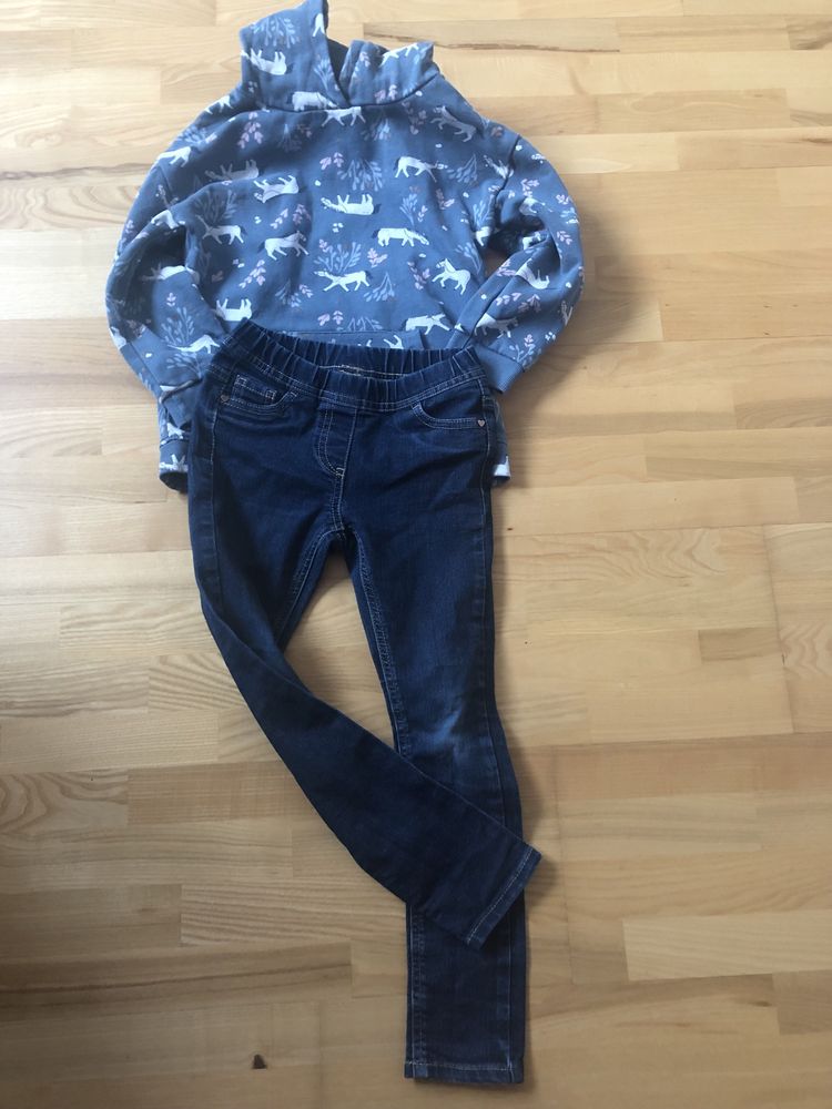 Zestaw 122 spodnie jeansy Palomino bluza cool club