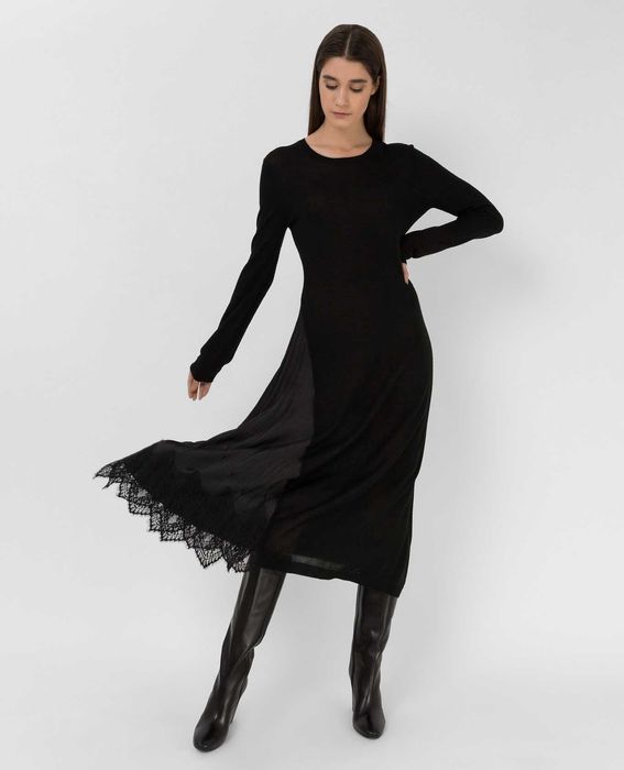 Twin Set Новинка розкішна сукня з пліссе та мереживом р.L р.48