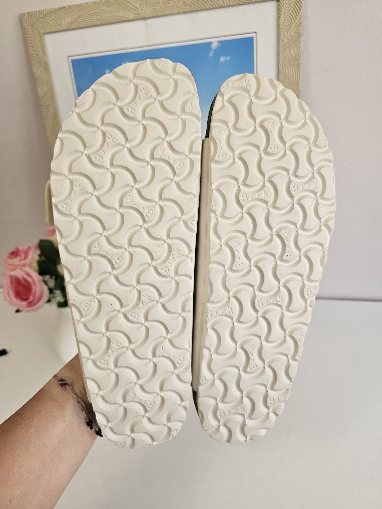Birkenstock Arizona Eggshell 38 narrow fit  beżowe