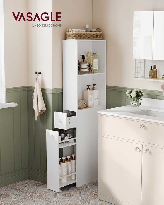 Szafka łazienkowa,wysoka,biała