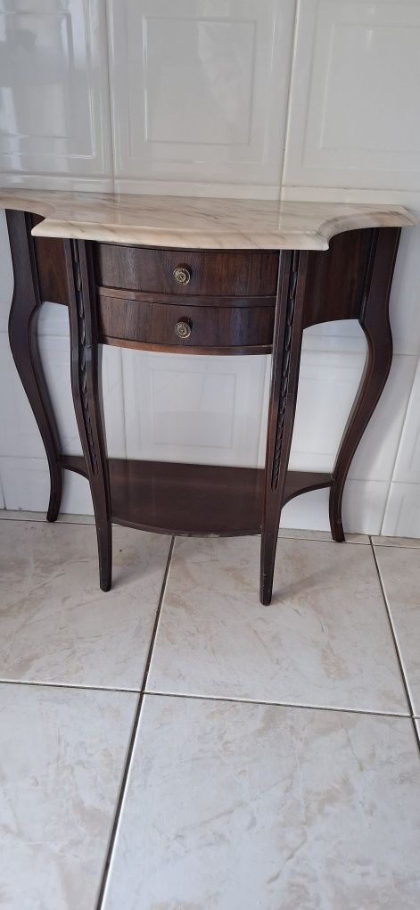 Mesa de Apoio / Consola com tampo de mármore