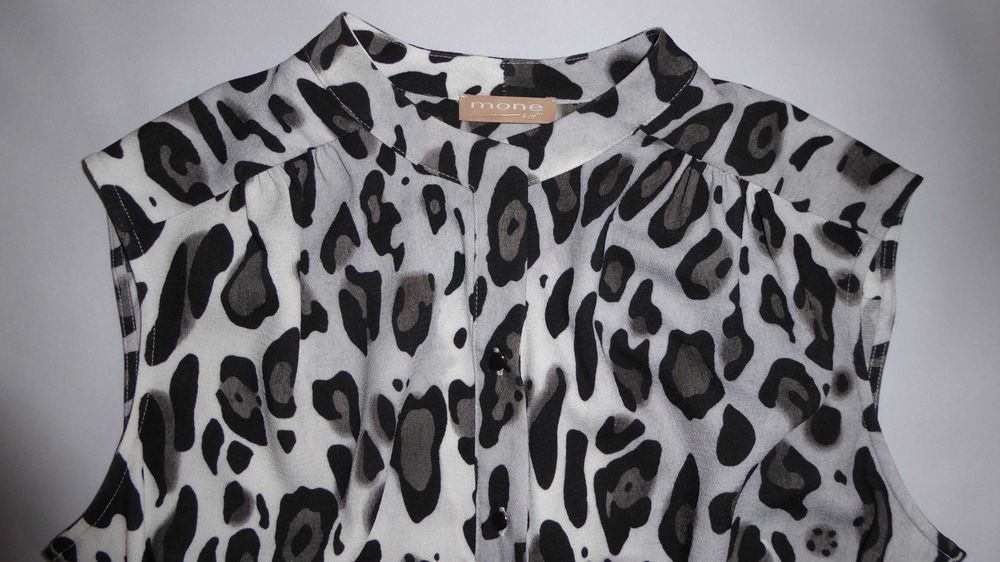 Sukienka przed kolana z paskiem piękna śnieżna pantera VERA MONI r. 46