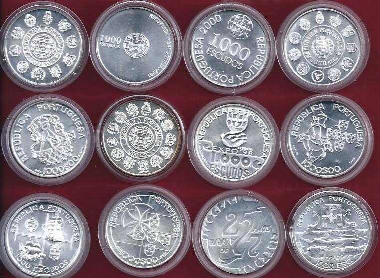 COLEÇÃO Completa  das 19  Moedas de 1.000 Escudos Prata