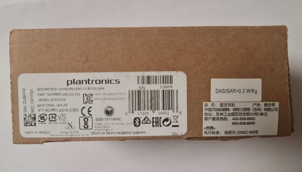 Auricular bluetooth Poly Voyager 5200 UC novo