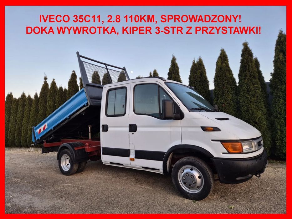 Iveco 35C11 2.8 110KM Zwykła Pompa Brygadówka  Doka Wywrotka, Kiper 3-str, Przystawka, Bez korozji, Sprowadzony!
