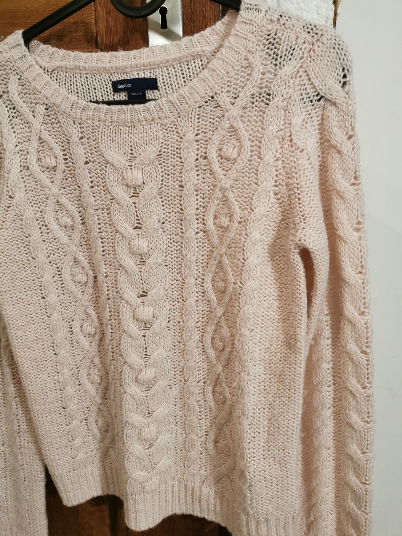 Sweter sweterek cieńki GapKIDS 158 delikatny róż cieńki akryl modny