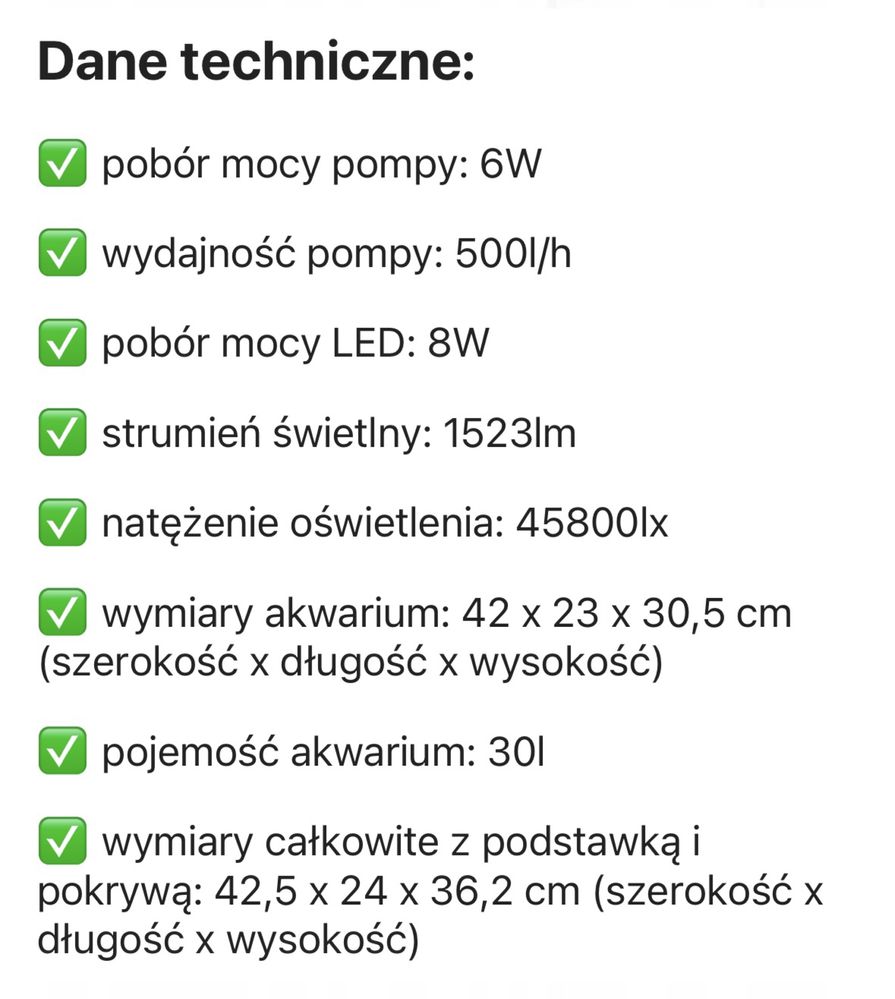 Akwarium 30 l z wyposażeniem