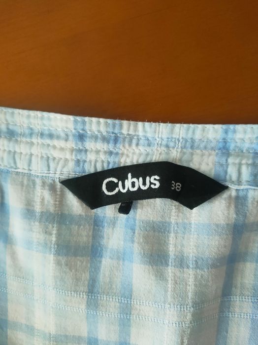 Bluzka/tunika w błękitno-białą kratkę