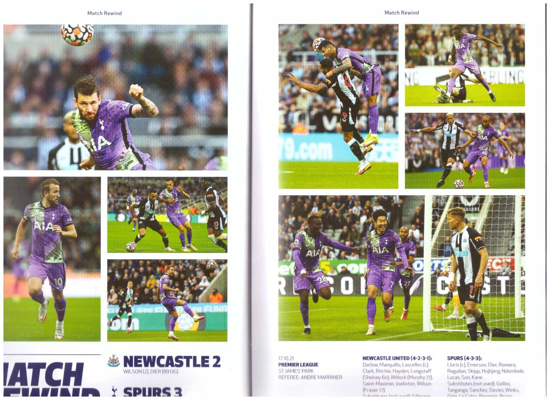 Program meczowy Tottenham - Manchester United 2021 r.