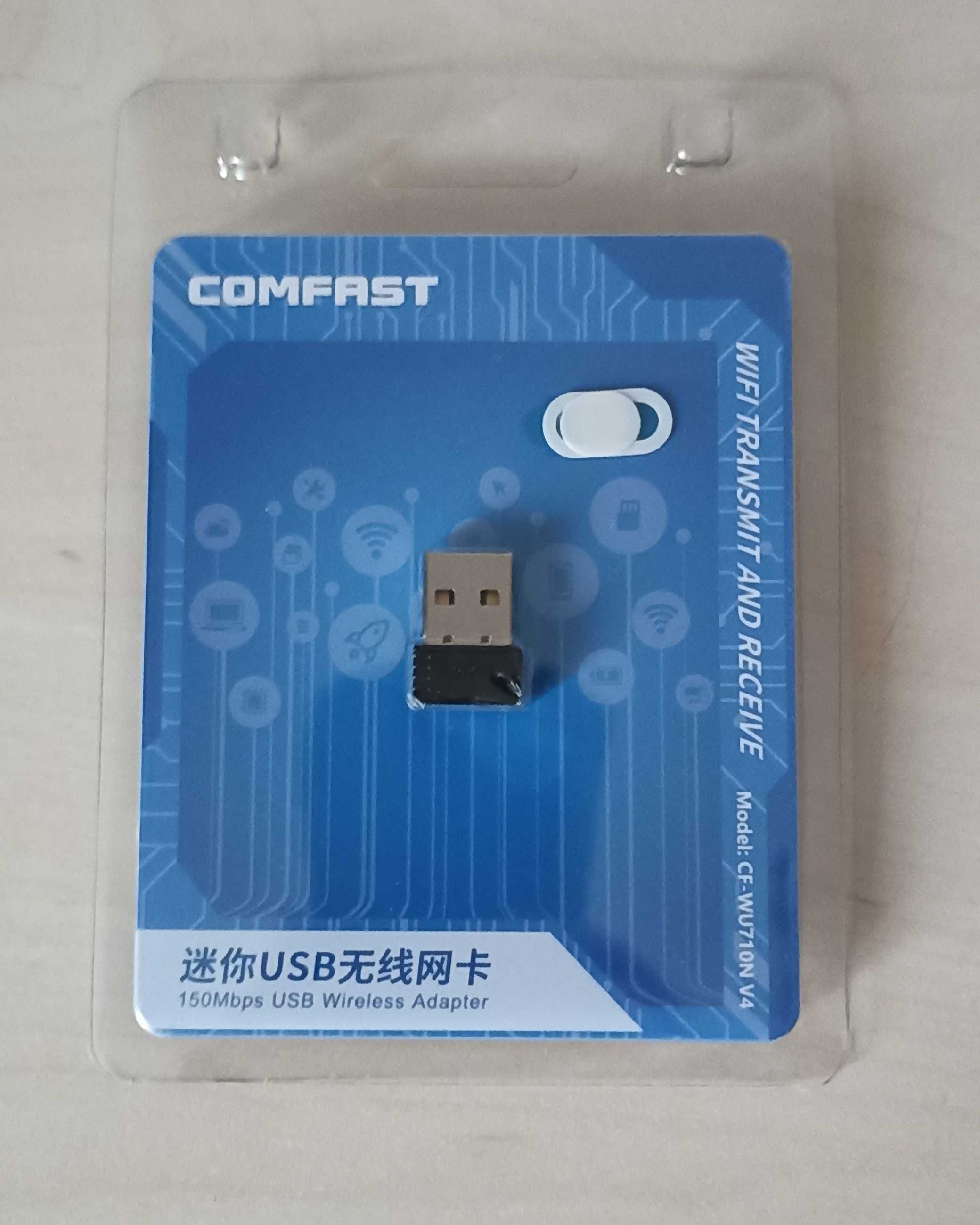Мини USB WiFi адаптер 2.4 GHz Comfast + ШТОРКА для Камеры Ноутбука