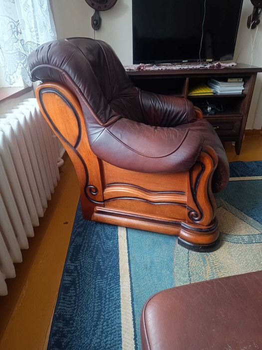 Skórzany komplet wypoczynkowy