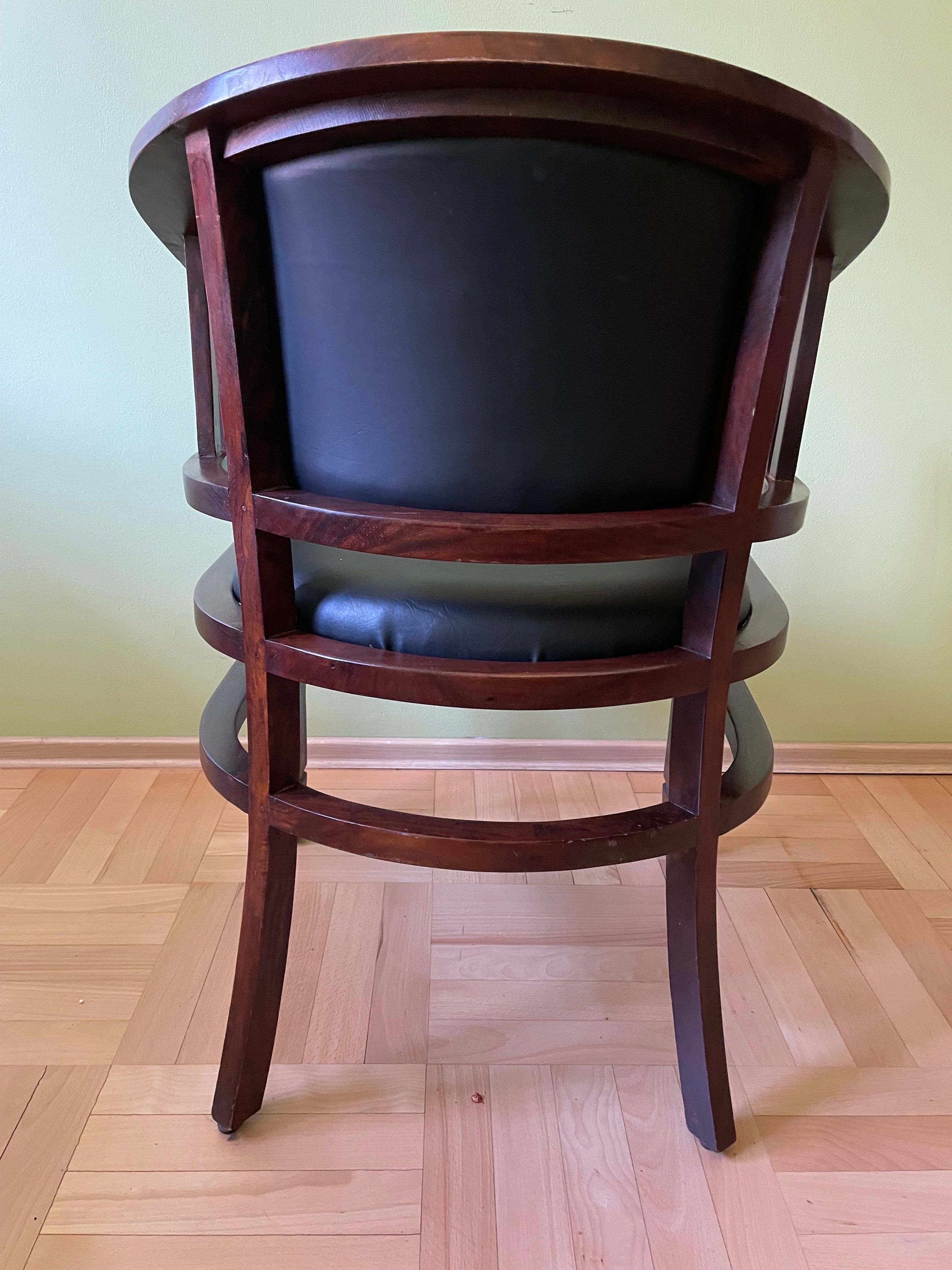 Krzesło/fotel kolonialny skórzany