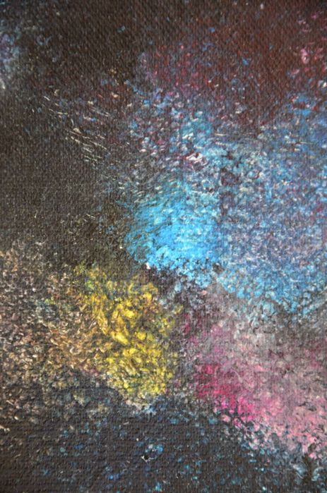 Obraz abstarkcja, malowany ręcznie farbami akrylowymi 21x15cm