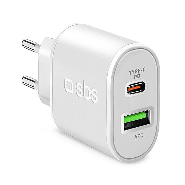 Ładowarka sieciowa SBS TETRPD20W 20W USB-A USB-C z Power Delivery - bi