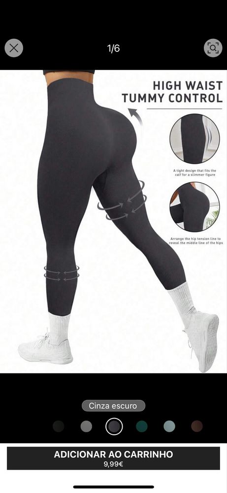Leggings shein cinzentas